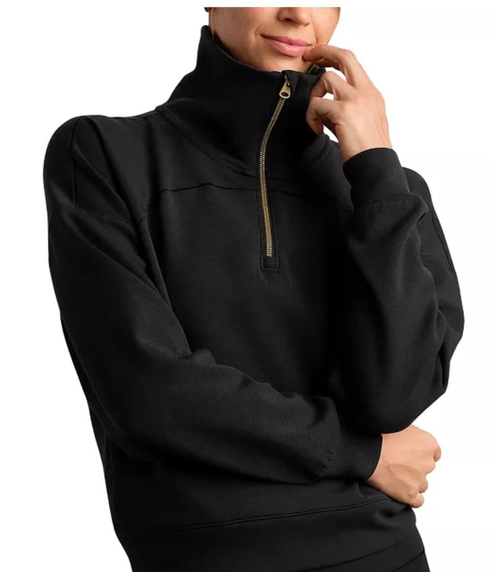 Rhone Dreamglow Half Zip Sweatshirt M NWT Black Travel Lounge Comfy
